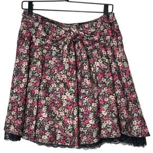NWT Nick & Mo Women’s A-line Floral Mini Skirt With A Sash Size Medium